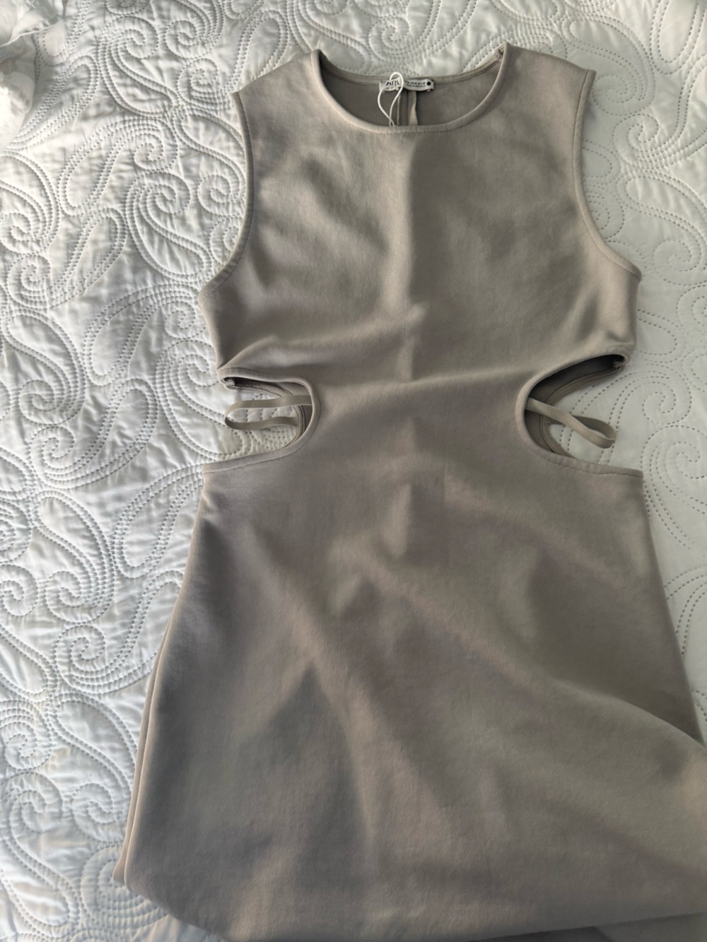Zara Neutral Beige Cutout Bodysuit